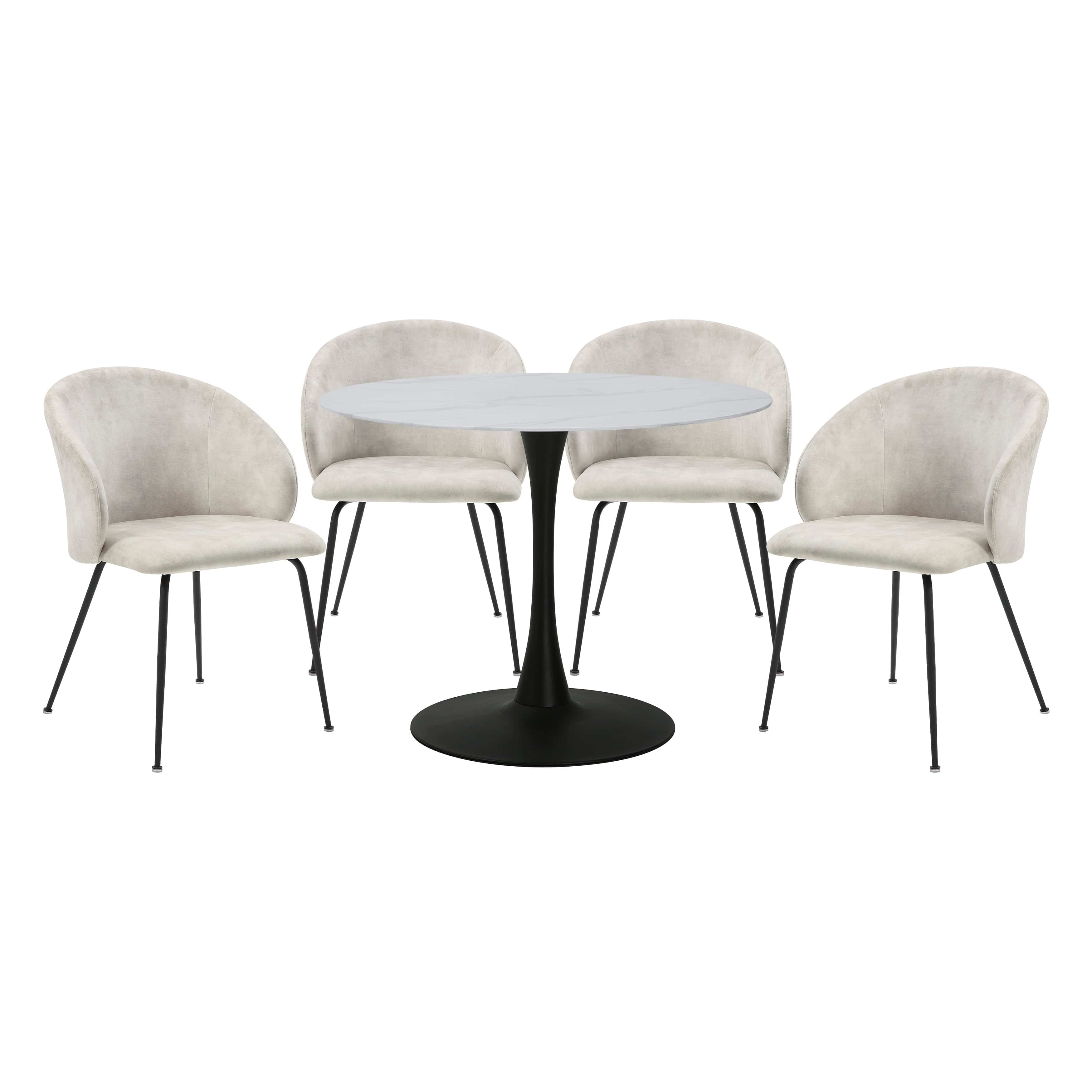 Cosimo Round Dining Set Beige Dining Set Berch Furniture