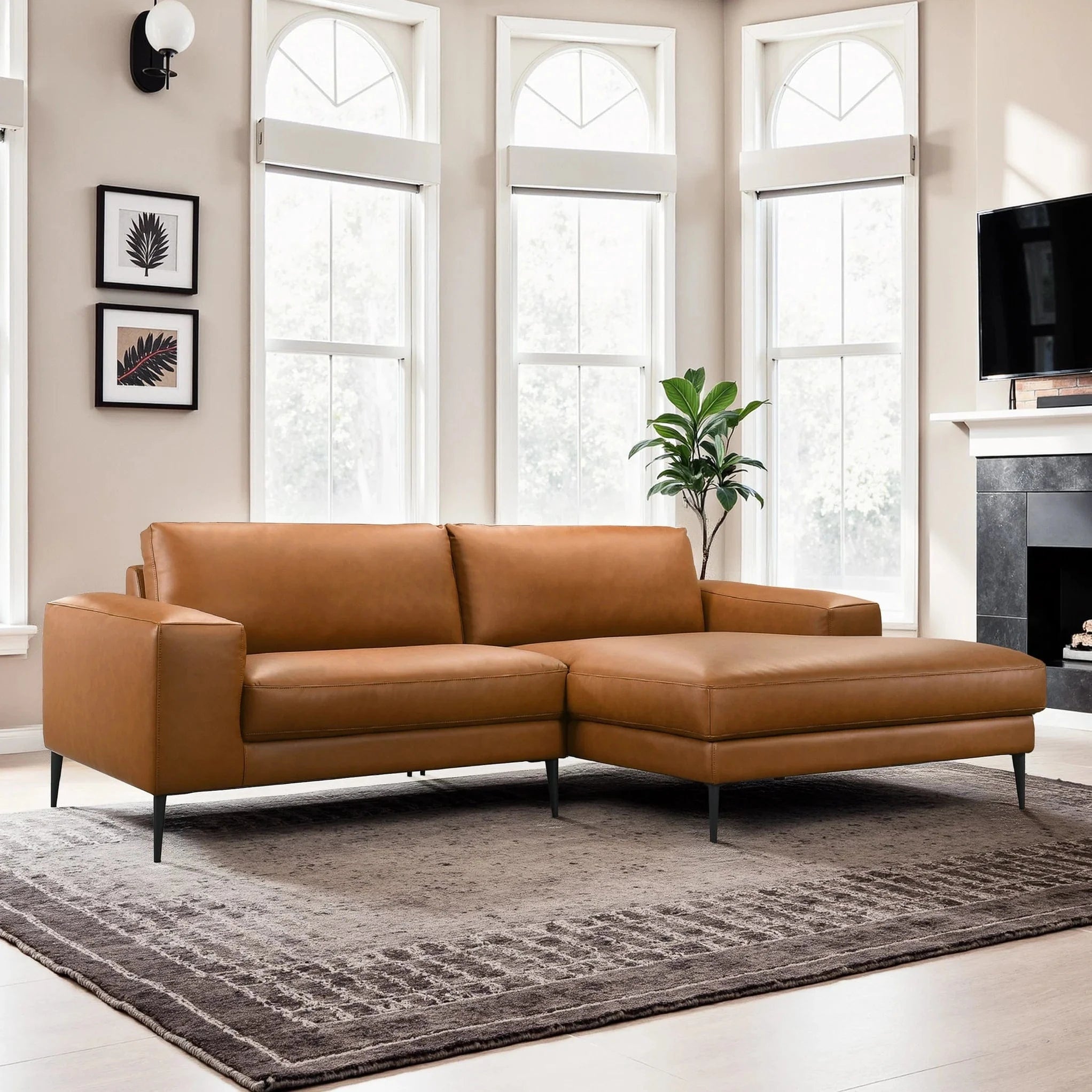 Easley Vegan Leather Sectional Berch Furniture