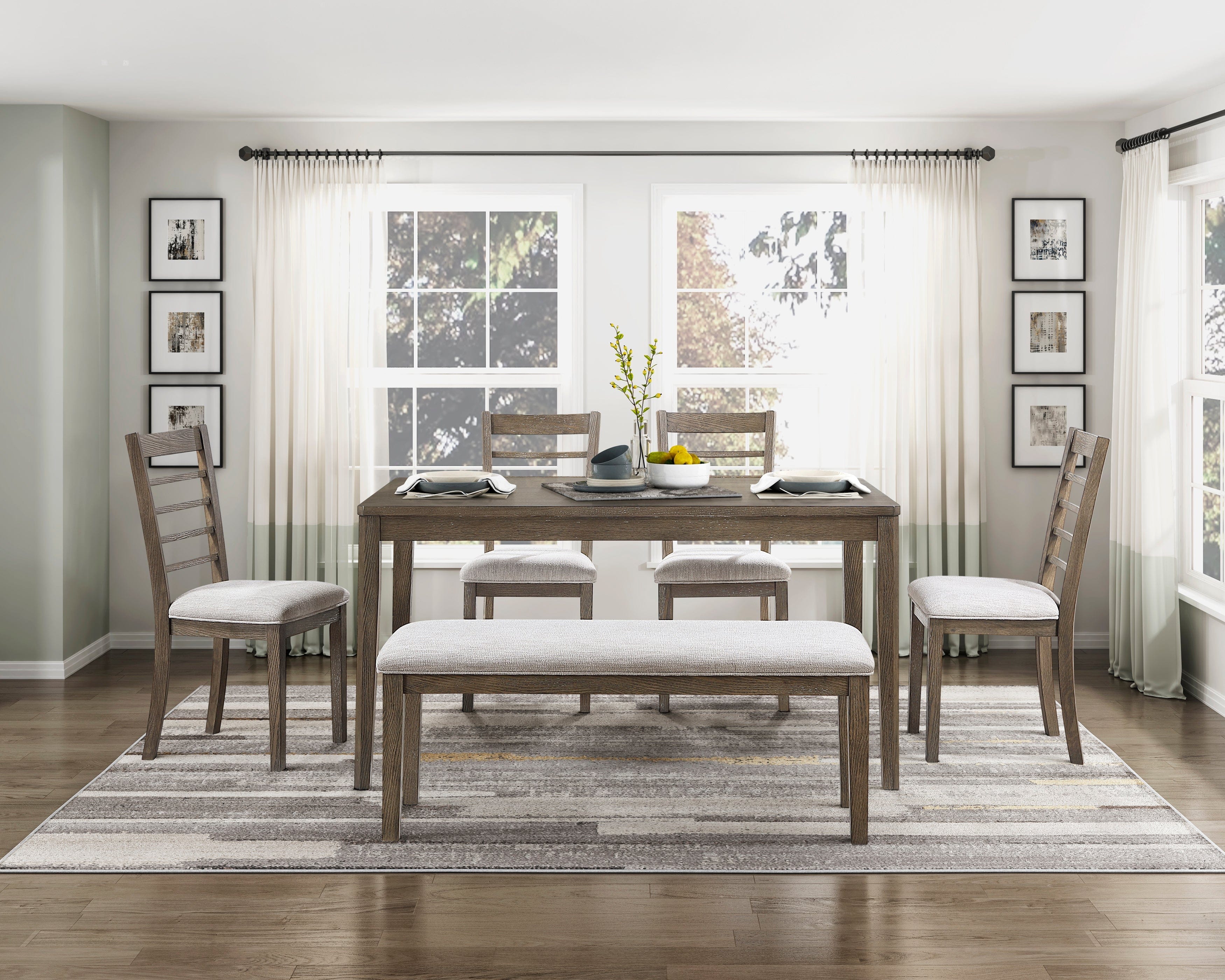 Emilia Dining Set w/ Bench Dining Set Berch Furniture