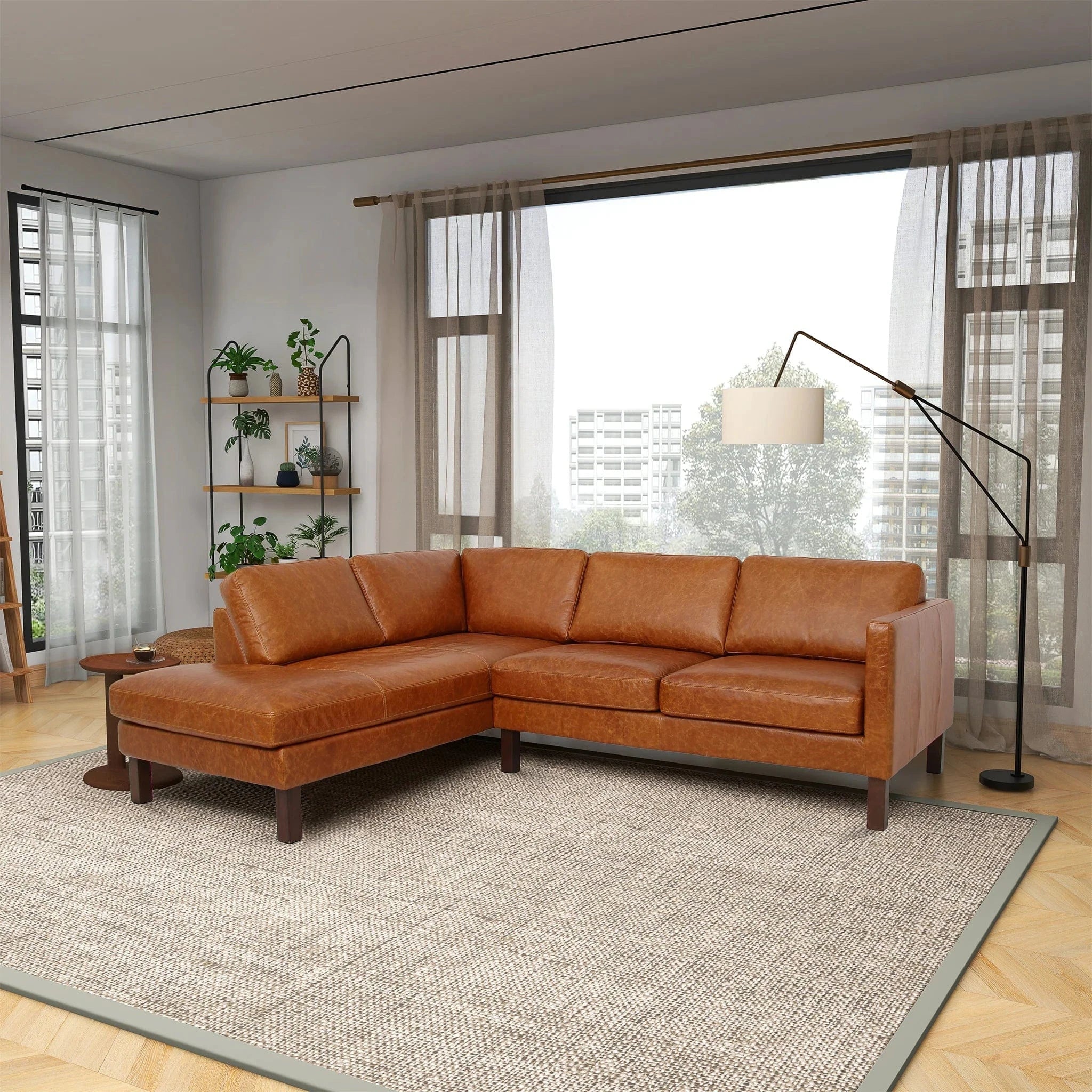 Juno Leather Sectional Left Chaise Sectional Berch Furniture