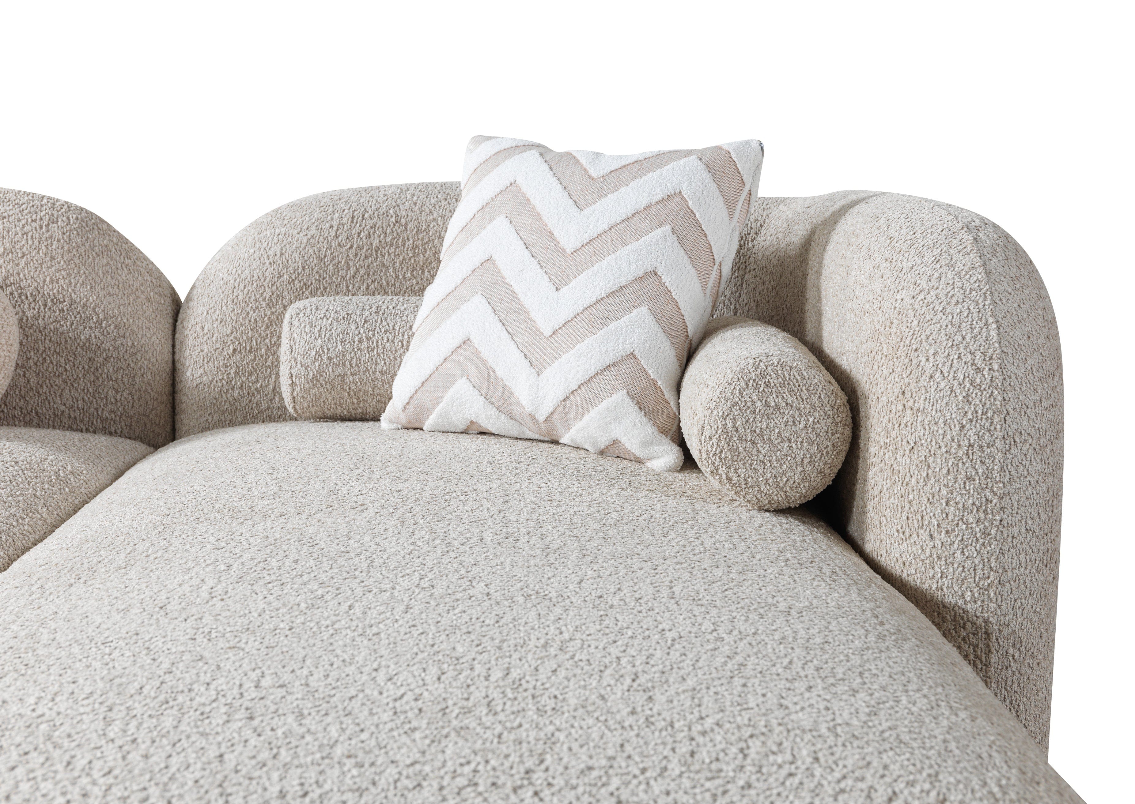Liva Boucle Sectional Sand Sectional Berch Furniture