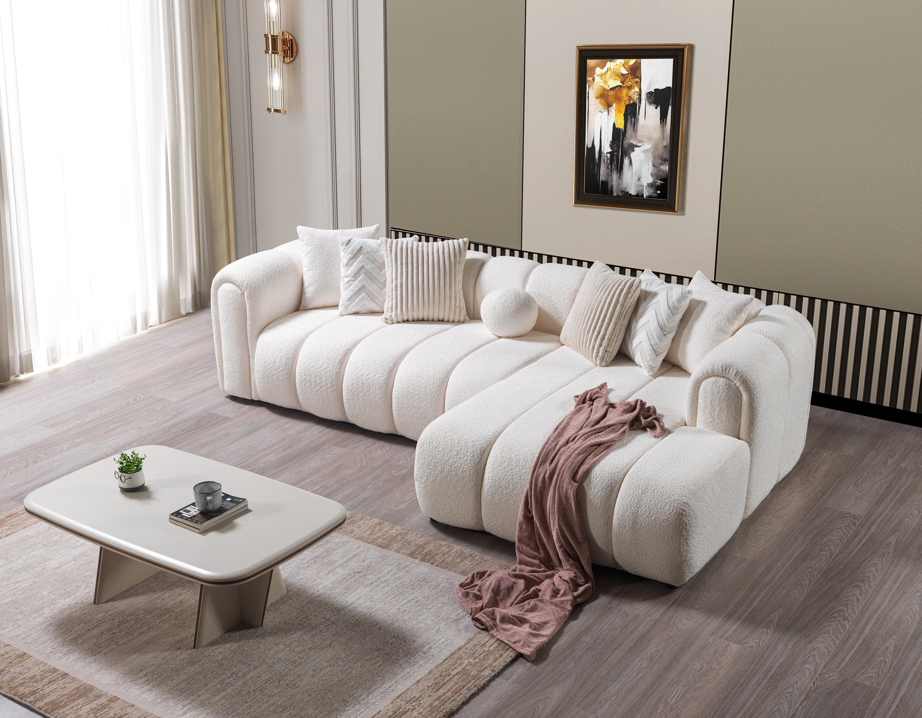 Liz Boucle Sectional Sectional Berch Furniture