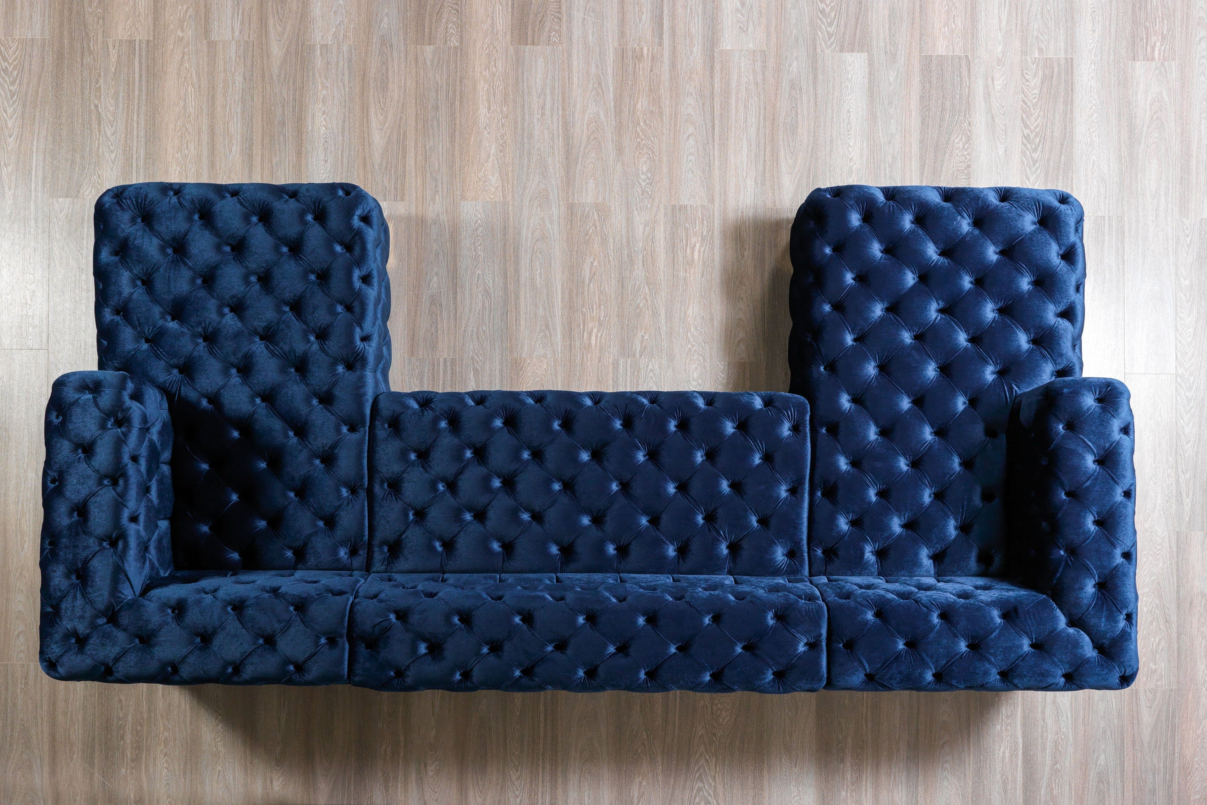 Neva Velvet Double Chaise Sectional Sectional Berch Furniture