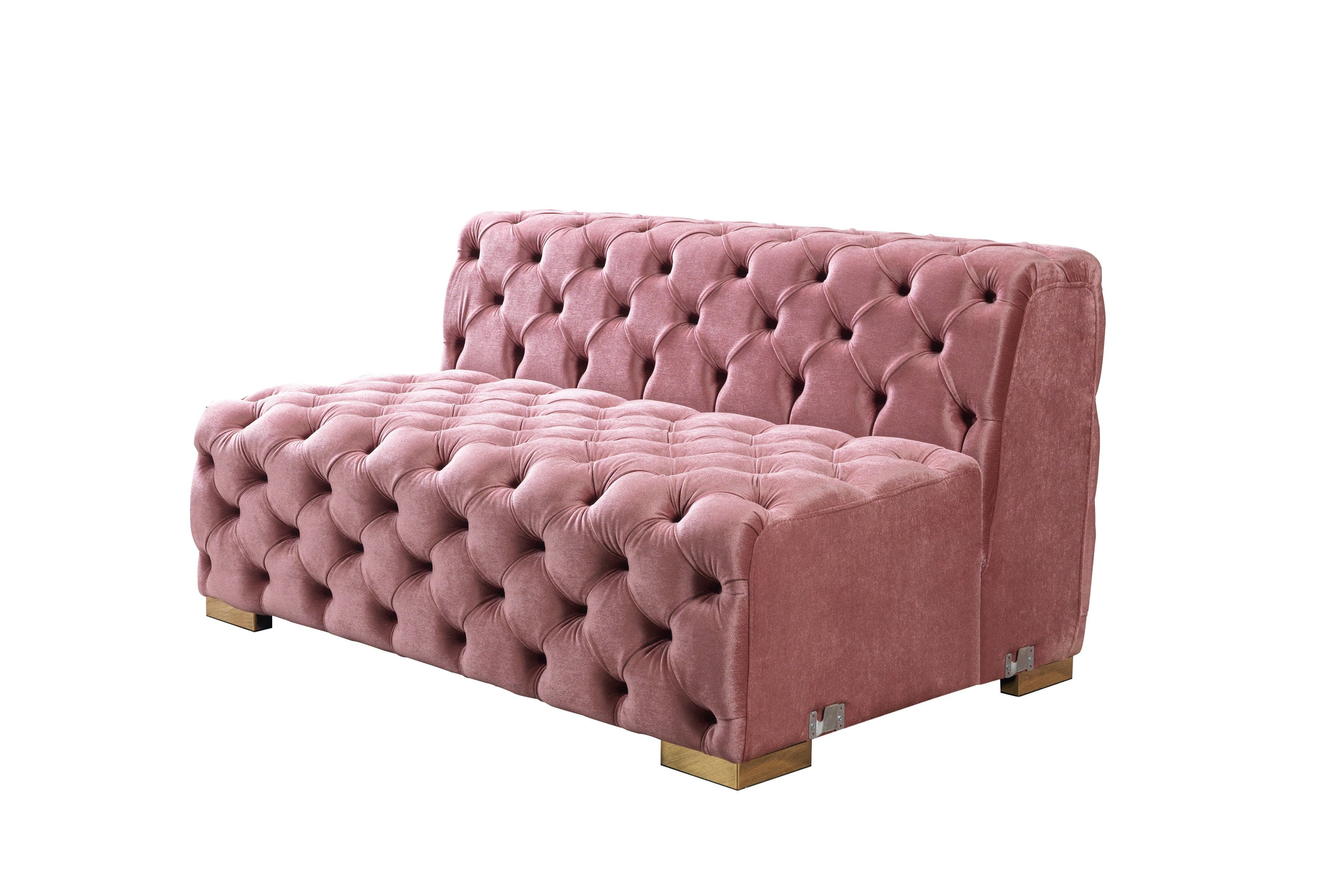 Neva Velvet Double Chaise Sectional Sectional Berch Furniture