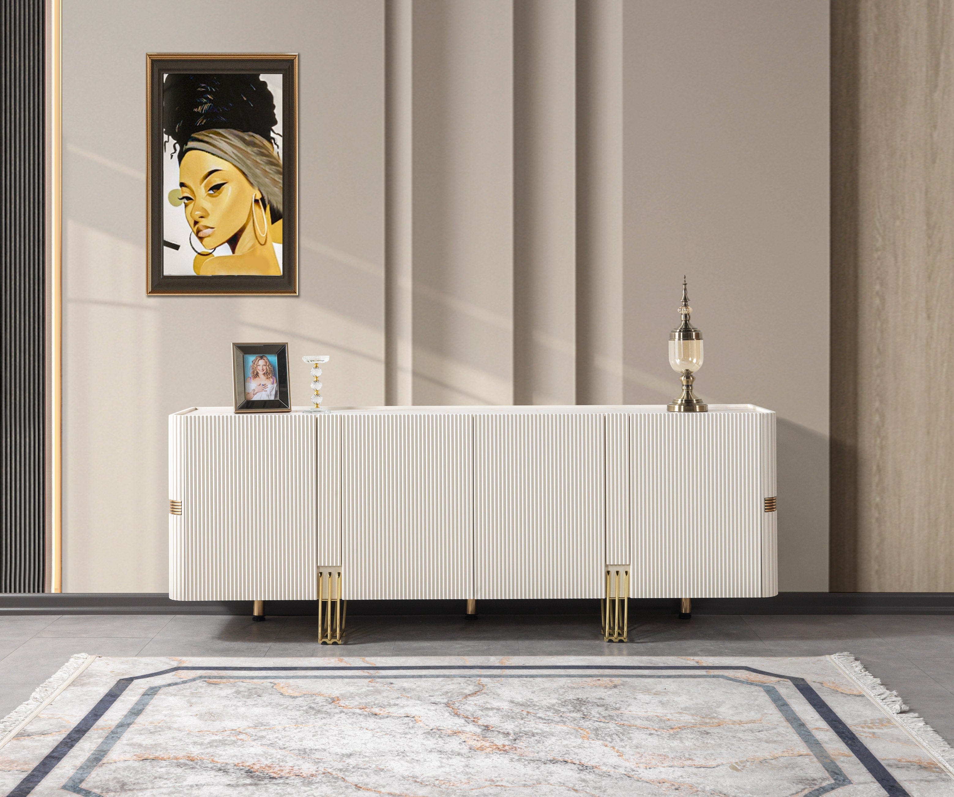 Santana Ivory Dining Server Server Berch Furniture