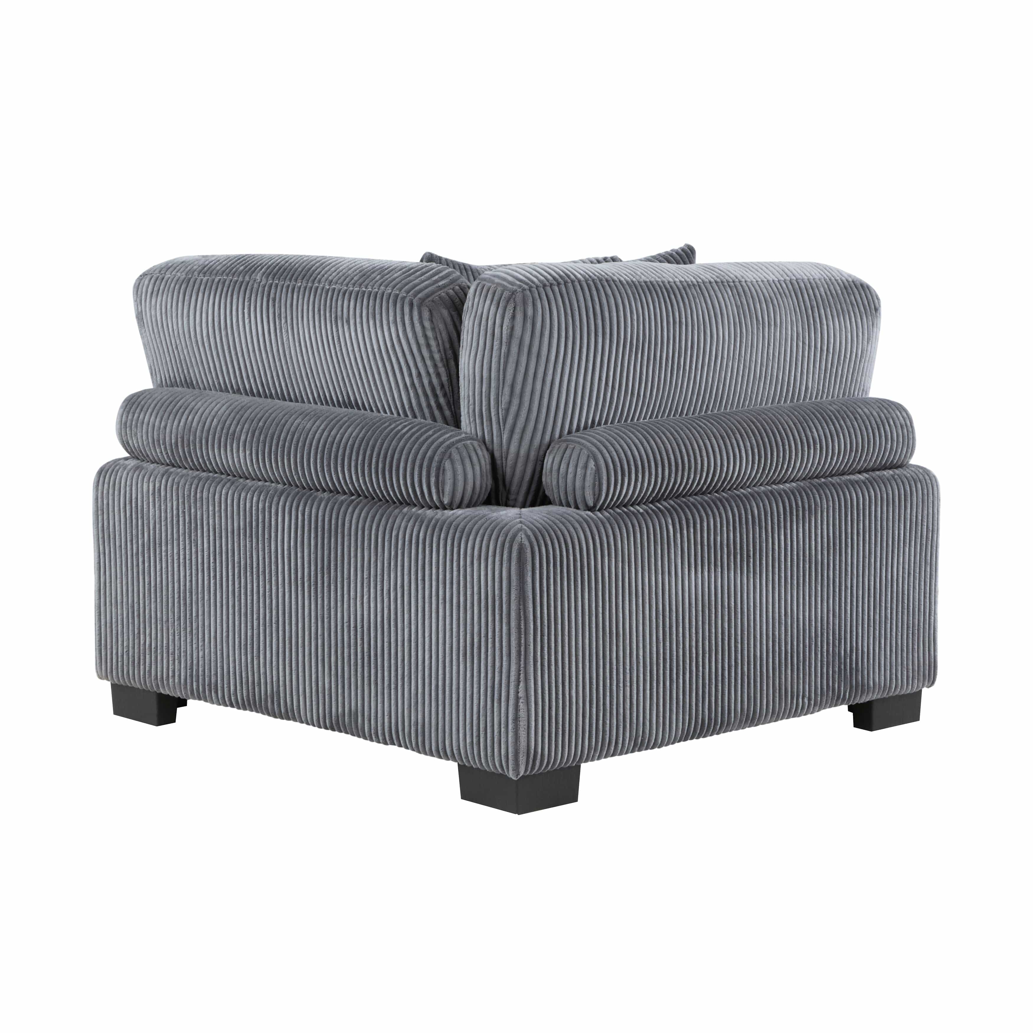 Travers 6-Piece Corduroy Modular Sectional Couch – Oversized 135 Inches Cream Fabric L-Shaped Sofa w/ Armless Chair Sectional Berch Furniture