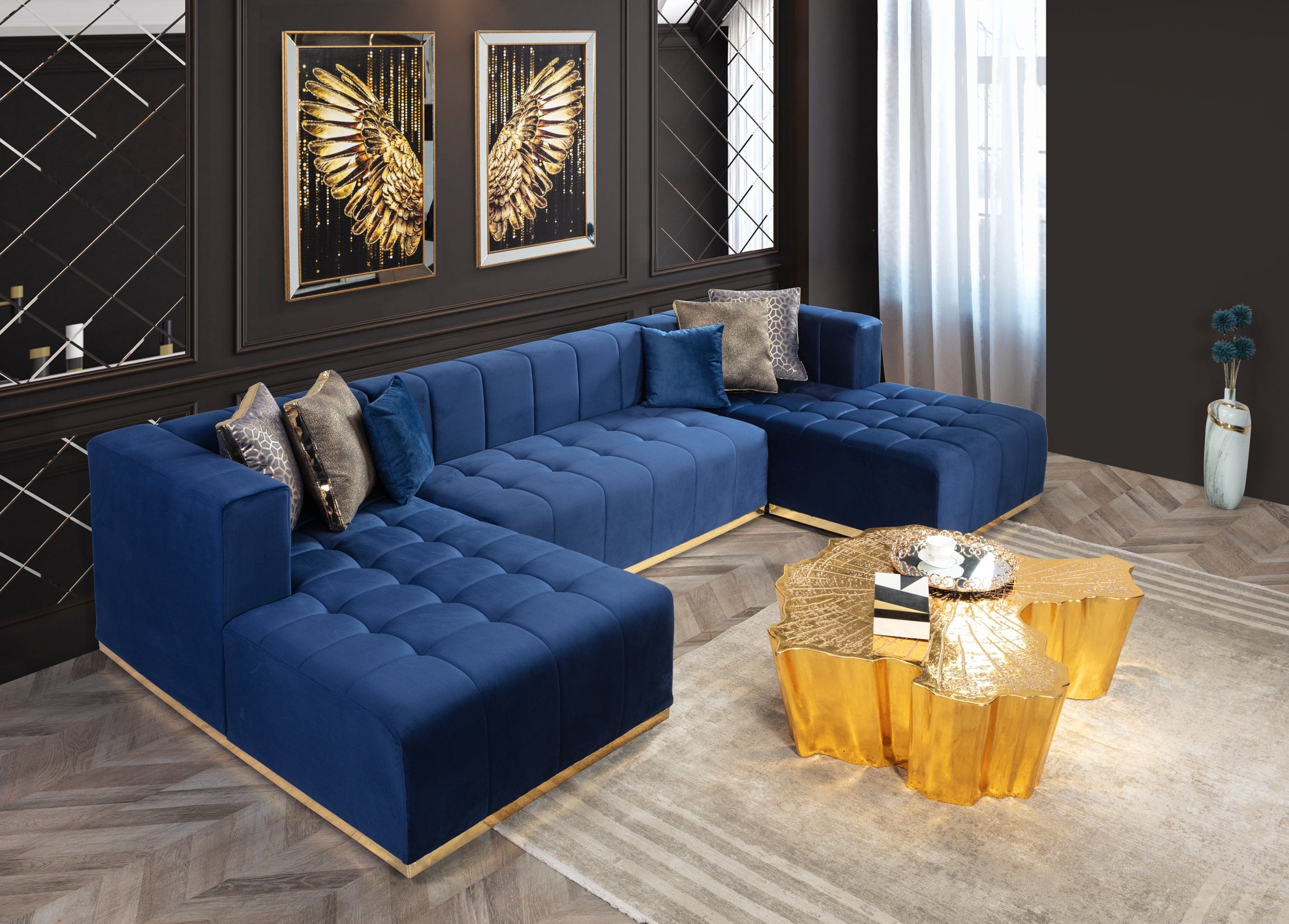 Elisha Velvet Sectional