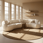 Boucle Sectional Ivory 3-Piece