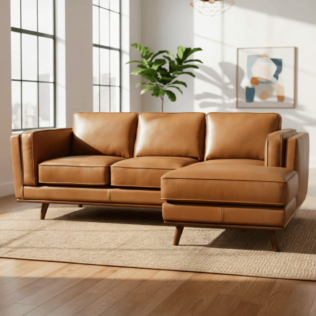 Chase Top-Grain Leather Sofa, 90 Inches MCM