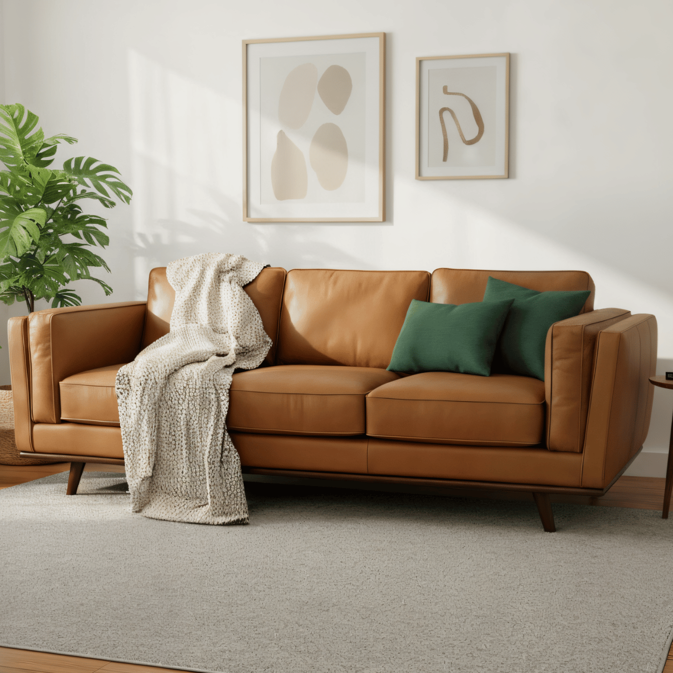 Chase Top-Grain Leather Sofa, 90 Inches MCM