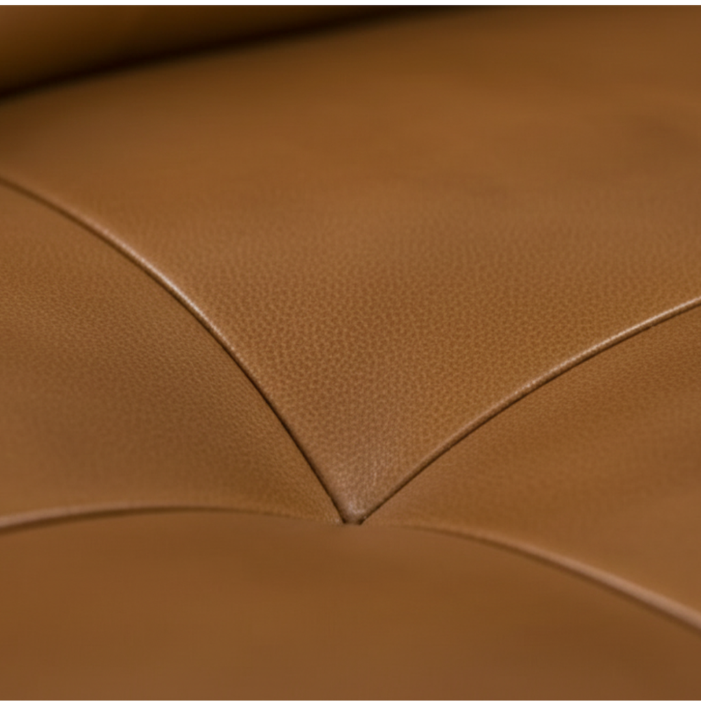 Benson Leather Sectional, Top-Grain Mid Century Modern L-Shaped Sofa 99"