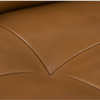 Benson Leather Sectional, Top-Grain Mid Century Modern L-Shaped Sofa 99"