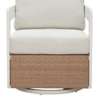 Modern Outdoor Sofa — White Aluminum Frame & Rattan Weave Patio Furniture
