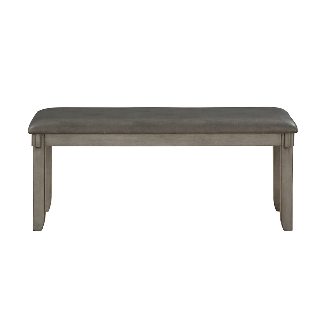 Gray wooden bench on a white background
