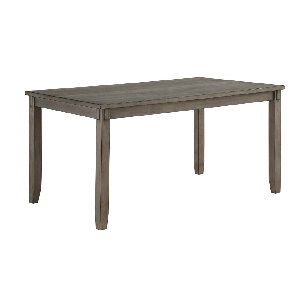 Wooden dining table on a white background