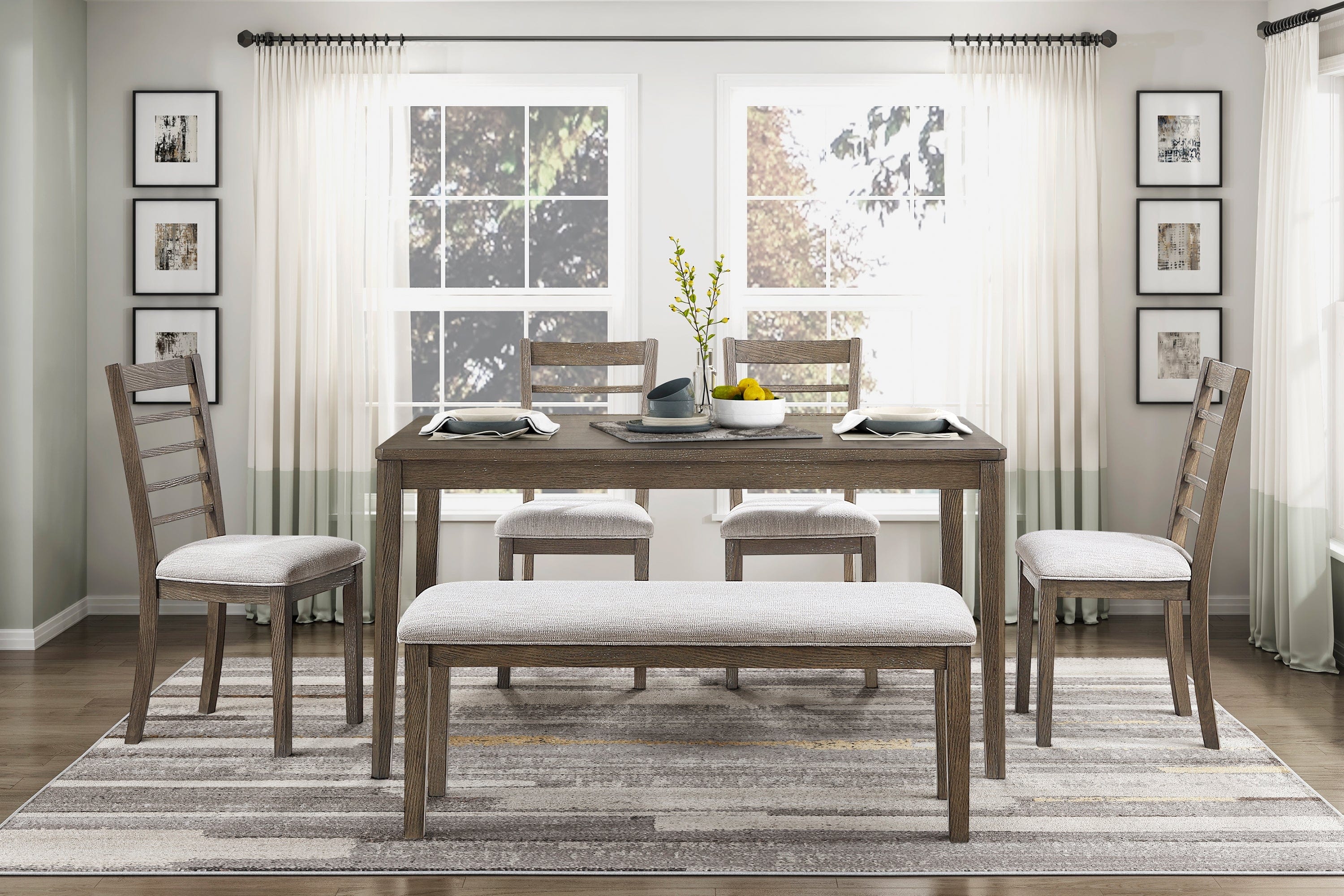 Emilia Dining Set w/ Bench