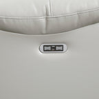 Gray cushion with a control panel featuring buttons and a display on a matching gray background.