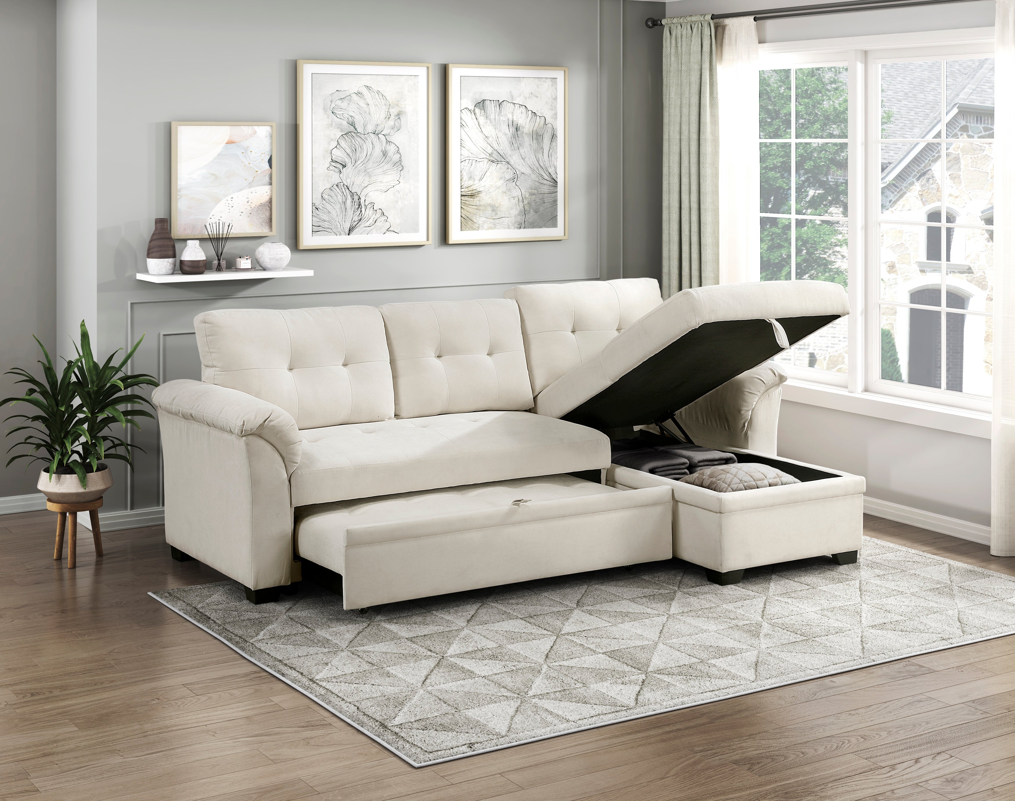 Elara Pull-Out Bed Sectional
