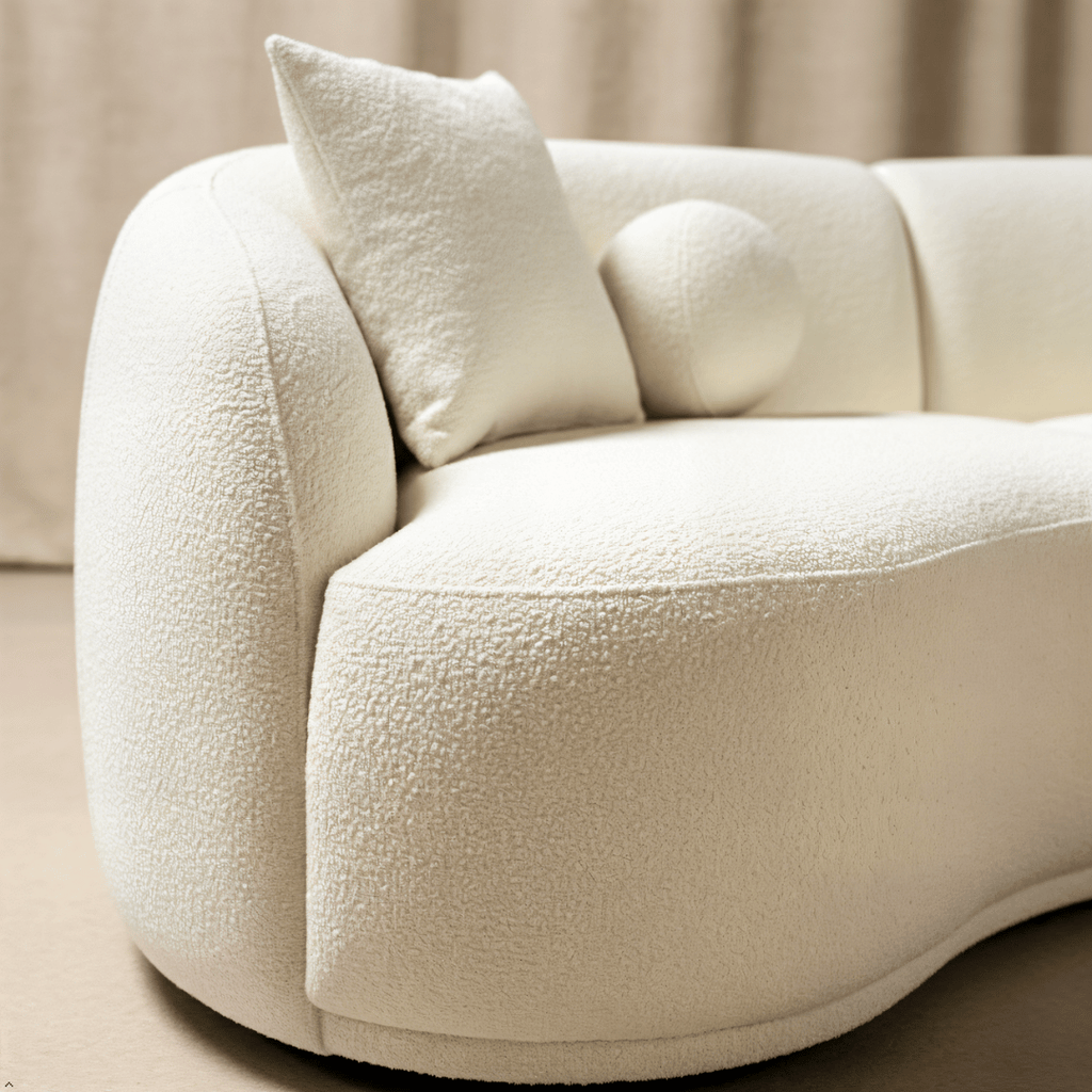 Boucle Sectional Ivory 3-Piece