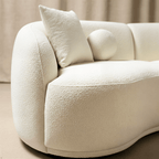 Boucle Sectional Ivory 3-Piece