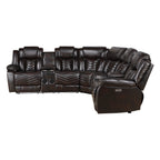 Brown leather sectional sofa on a white background