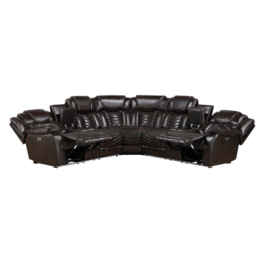 Black leather sectional sofa on a white background