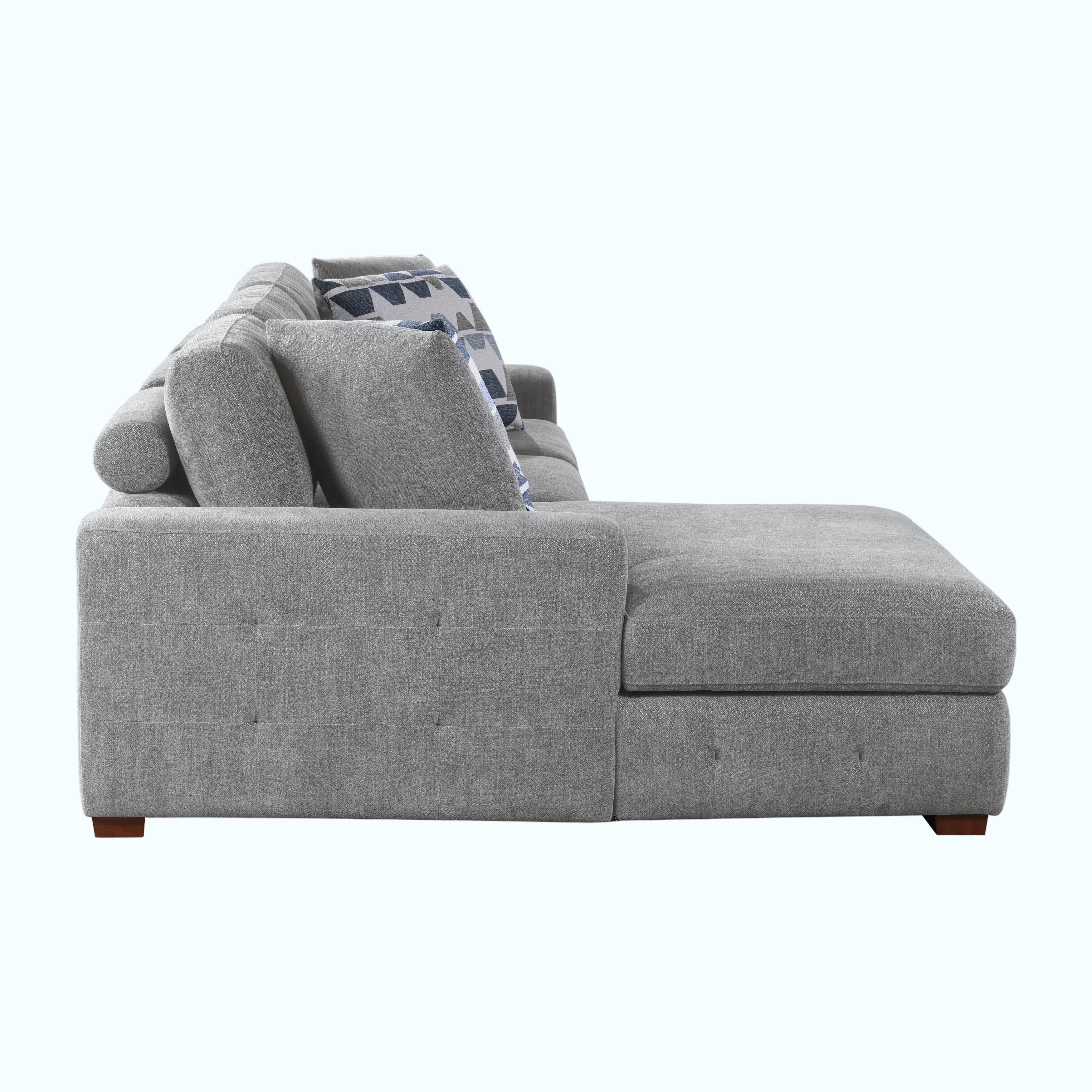 Pull-Out Sleeper Sofa Bed with Storage Chaise
