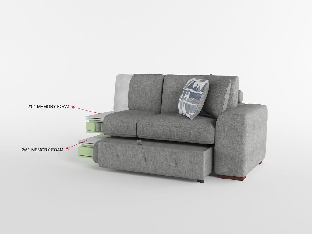 Pull-Out Sleeper Sofa Bed with Storage Chaise