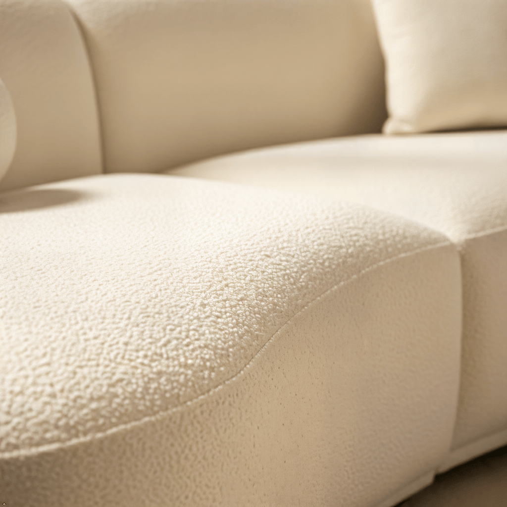Boucle Sectional Ivory 3-Piece