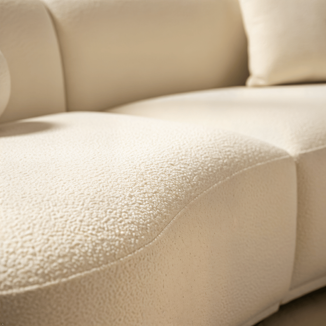 Boucle Sectional Ivory 3-Piece