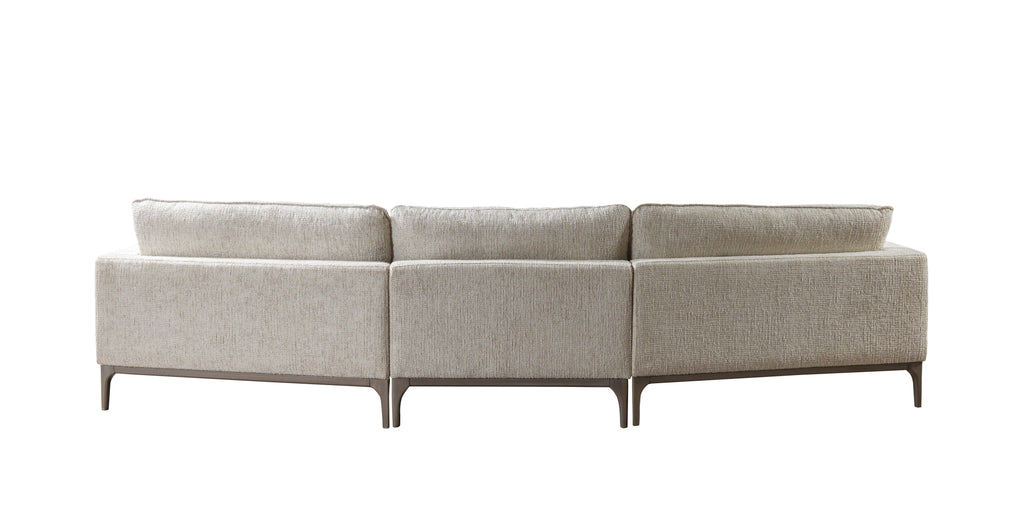 Beige sectional sofa on a white background