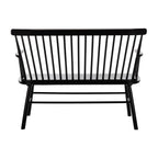 Black metal bench on a white background