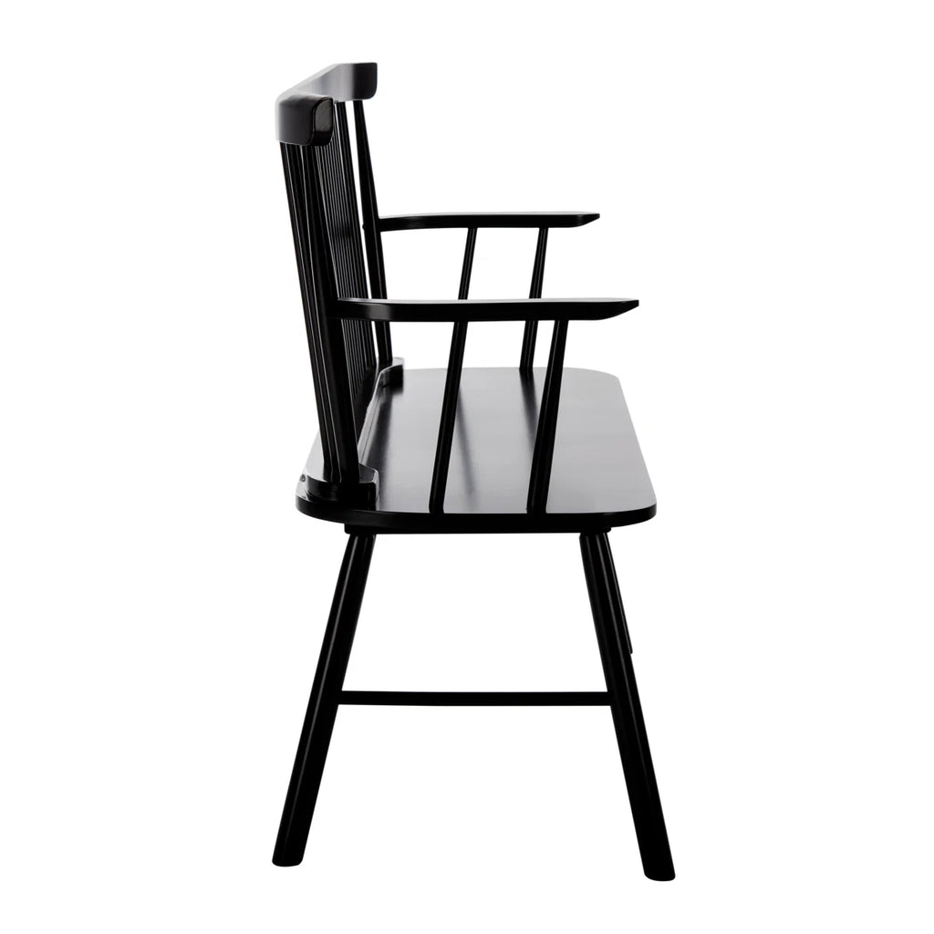 Black chair with armrests on a white background