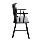 Black chair with armrests on a white background