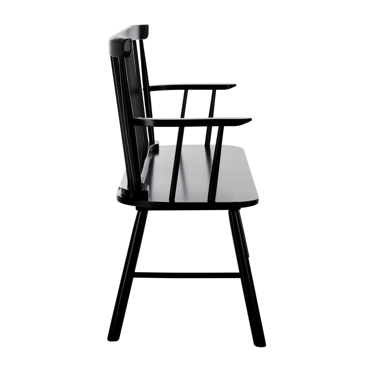 Black chair with armrests on a white background
