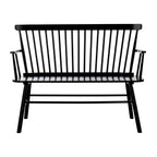 Black metal bench on a white background