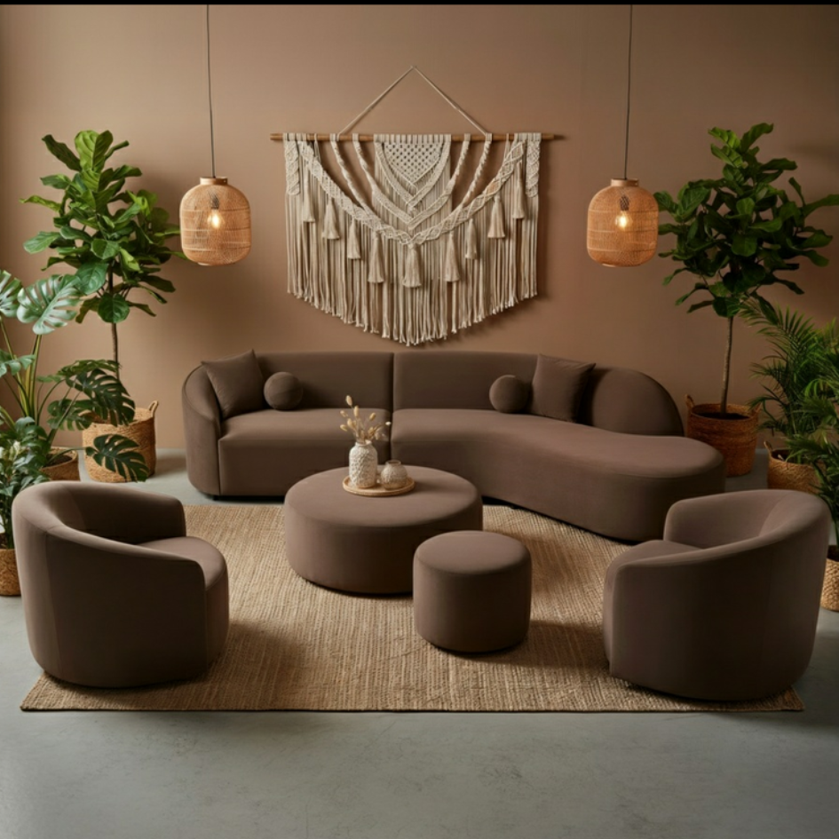 BERCH X Cloe | Velvet Sectional Lounge Chaise