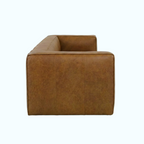 Brown leather sofa on a white background