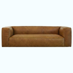Brown leather sofa on a white background