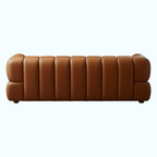 Brown leather sofa on a white background