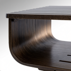 Close-up of a wooden product with a textured surface on a white background