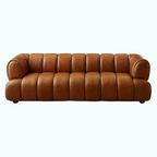 Brown leather sofa on a white background