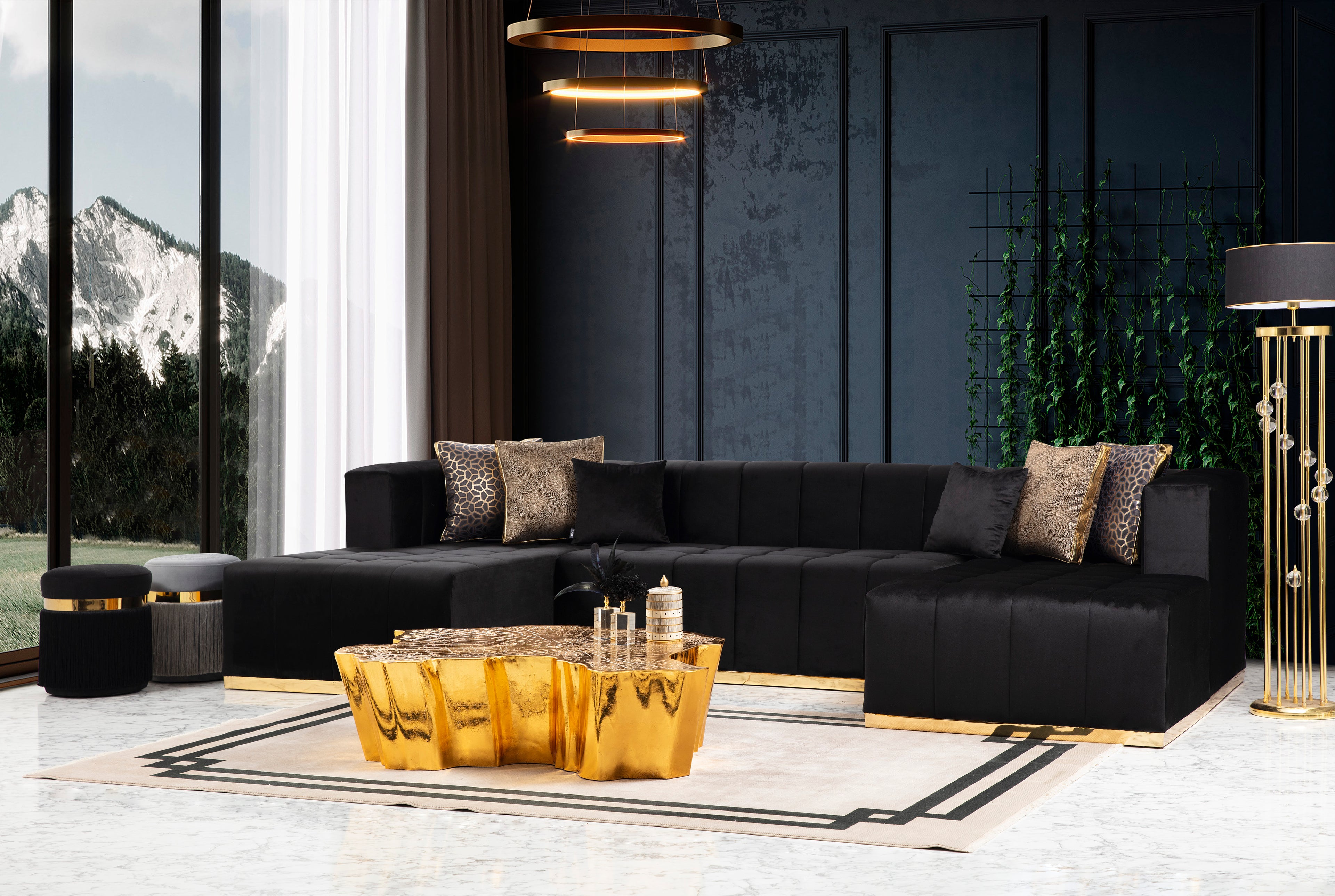 Elisha Velvet Sectional