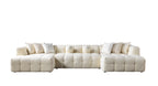 Beige sectional sofa on a white background
