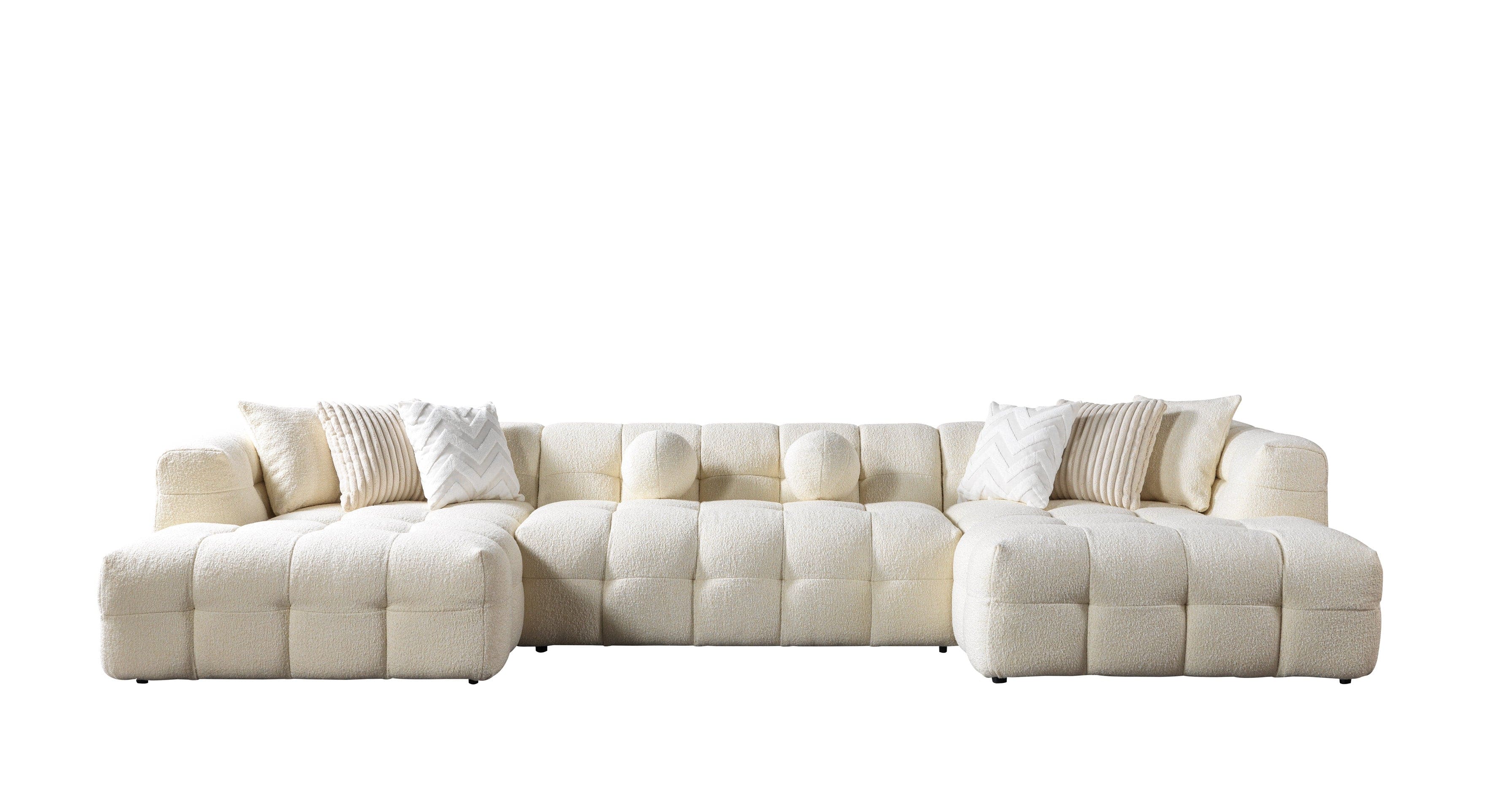 Beige sectional sofa on a white background