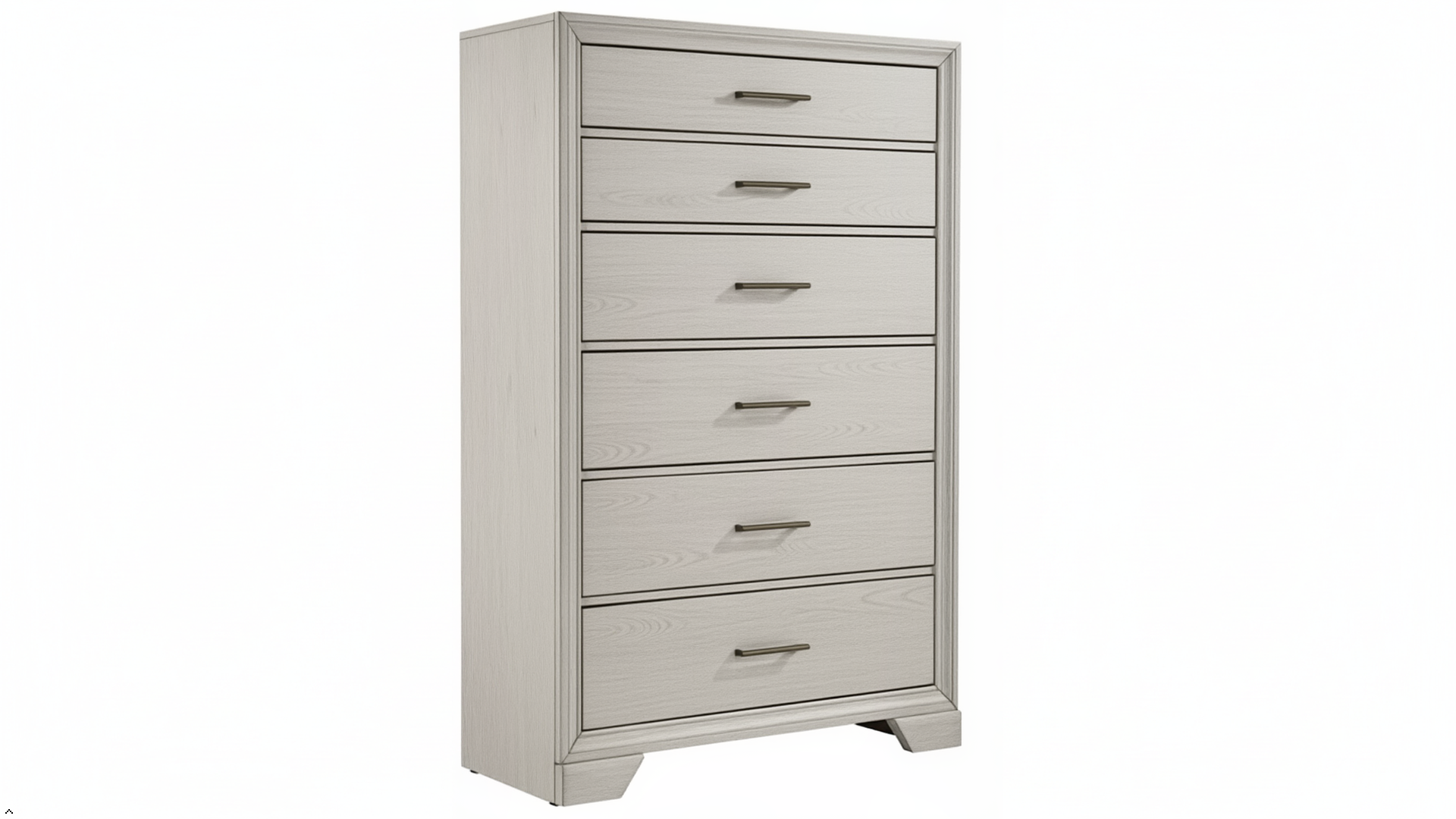 White dresser with multiple drawers on a white background