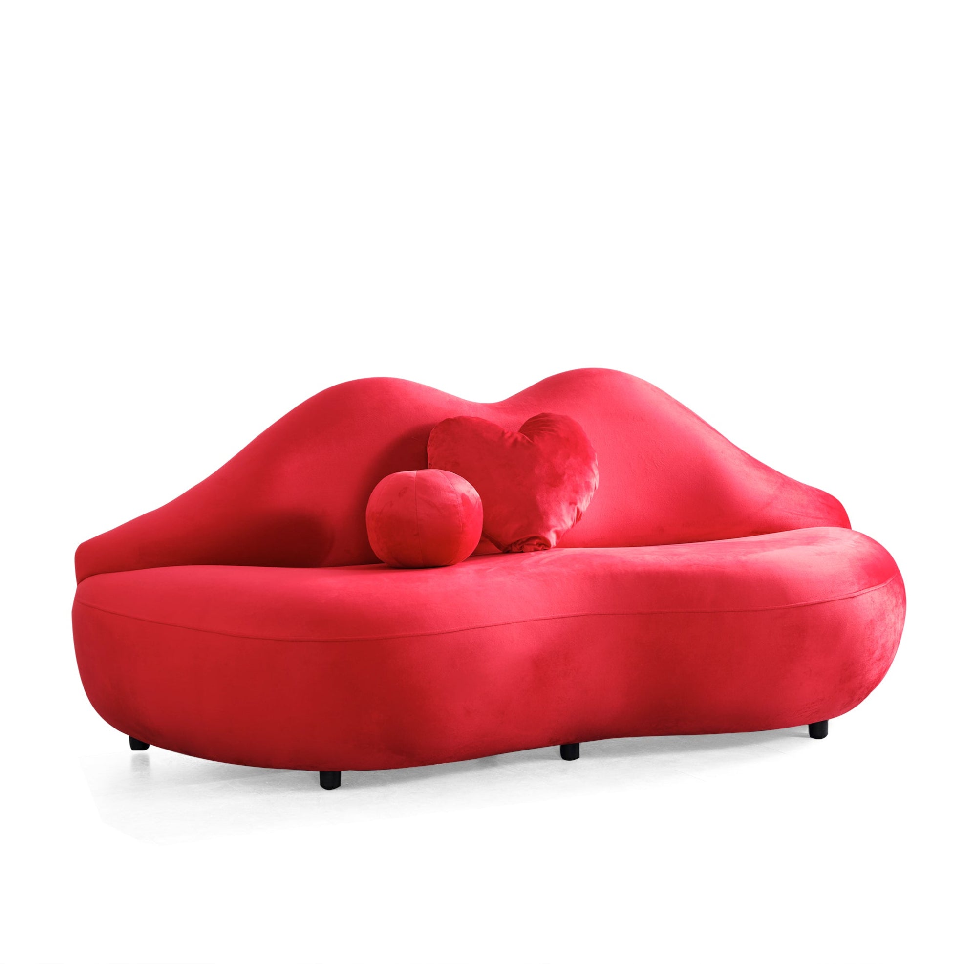 Red abstract sofa on a white background