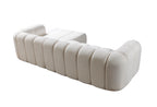 Beige sofa with a modern design on a white background