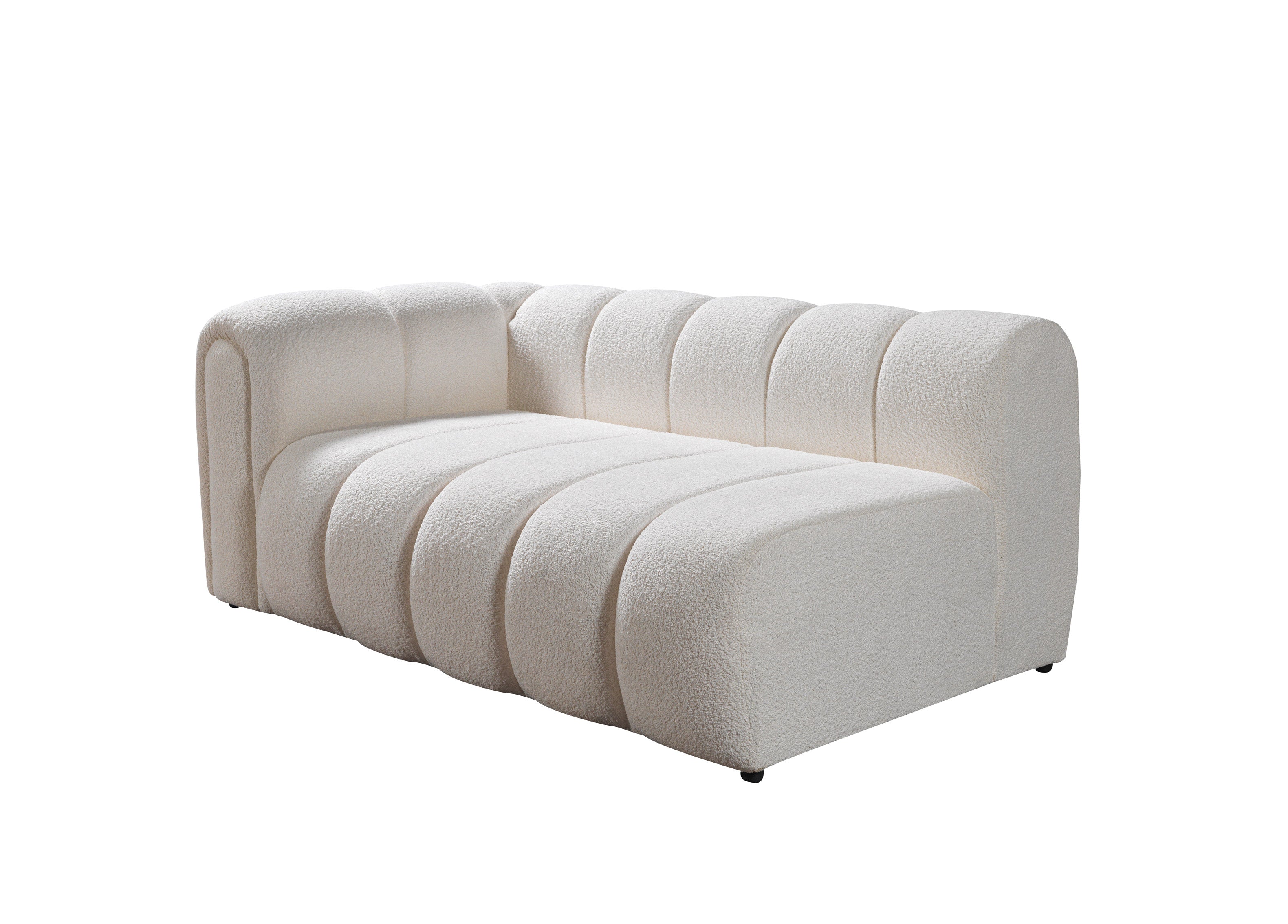 White upholstered sofa on a white background
