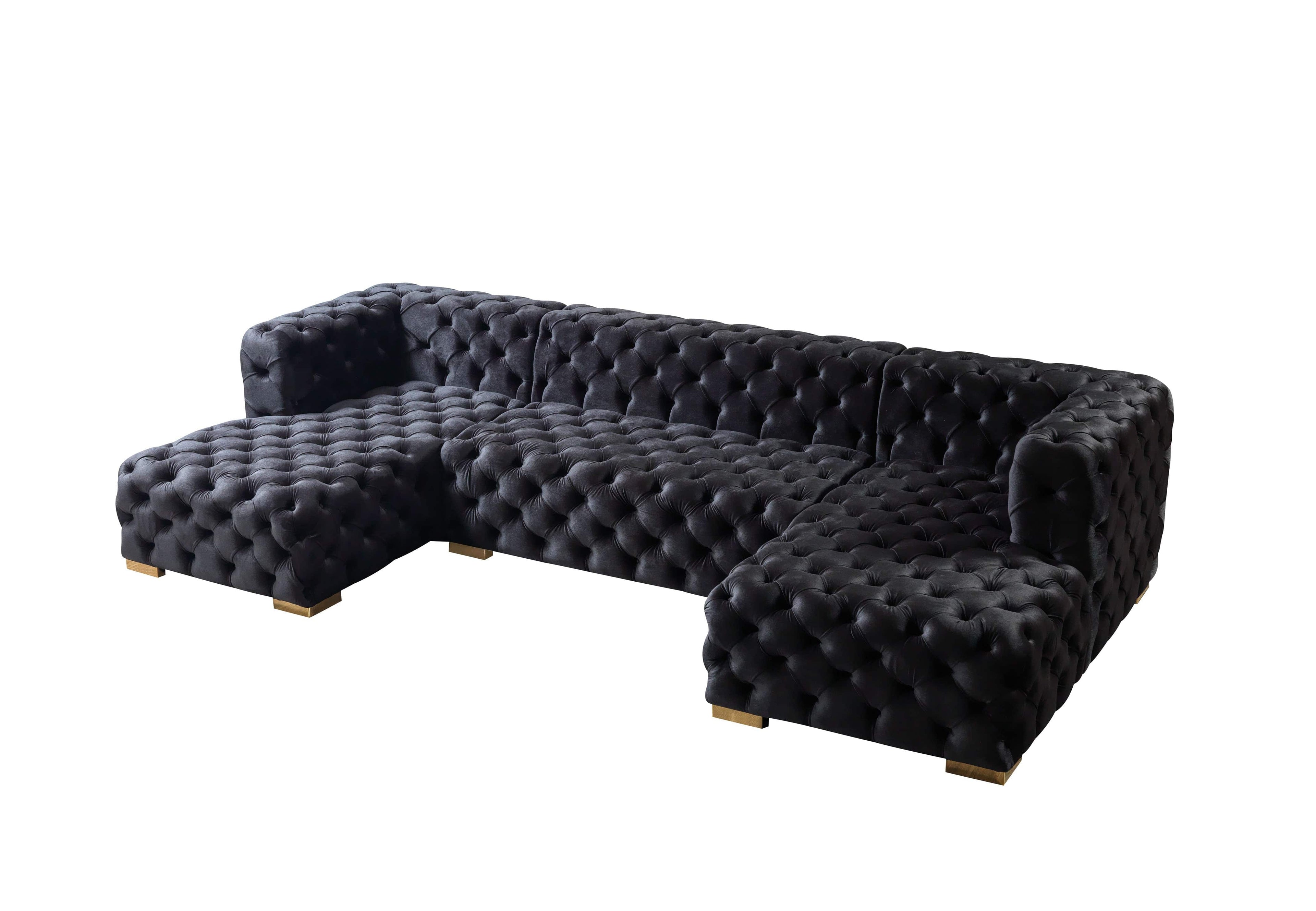 Neva Velvet Double Chaise Sectional
